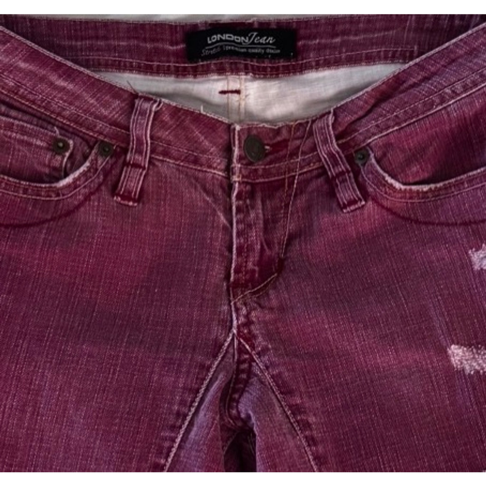 Women's London Jean Flare & Wide Leg Jeans Size 4 Burgundy - Picture 7 of 7